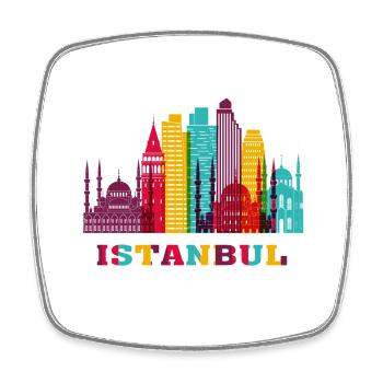 Istanbul City Skyline Türkei Wahrzeichen - Viereckiger Kühlschrankmagnet - Weiß - Vorne