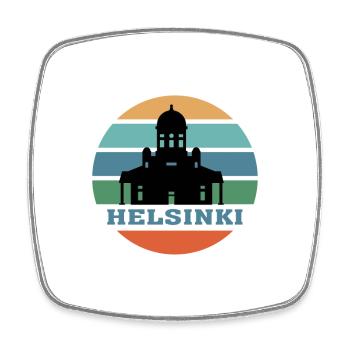 Helsinki City Skyline Finnland Wahrzeichen - Viereckiger Kühlschrankmagnet - Weiß - Vorne