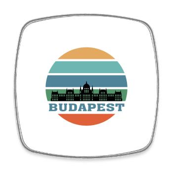 Wahrzeichen der Stadt Budapest Skyline Ungarn - Viereckiger Kühlschrankmagnet - Weiß - Vorne