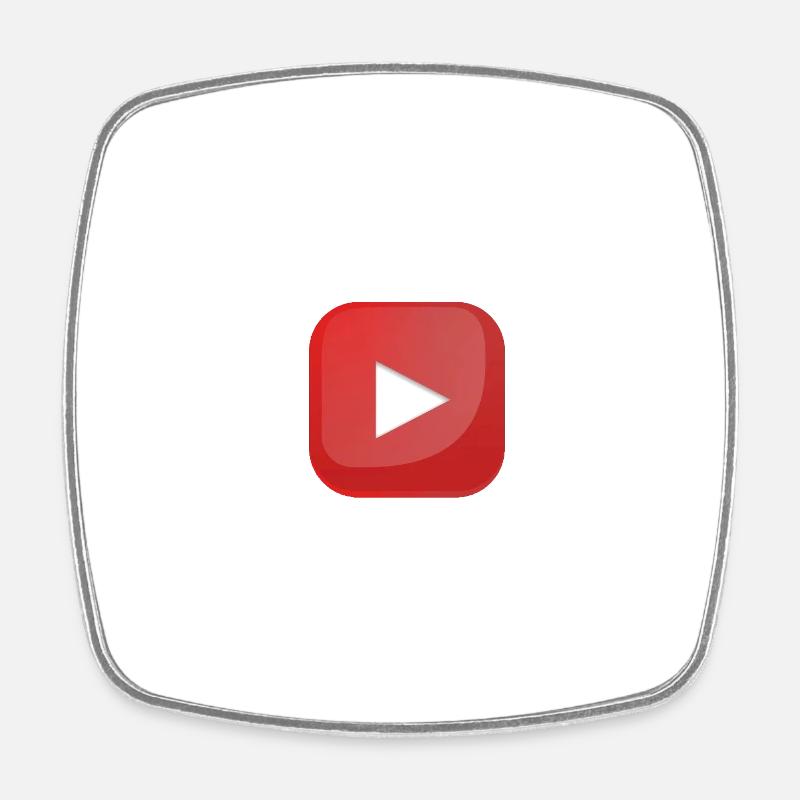 Youtube Botton - Viereckiger Kühlschrankmagnet - Weiß