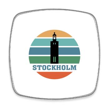 Stockholm City Skyline Schweden Wahrzeichen - Viereckiger Kühlschrankmagnet - Weiß - Vorne