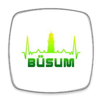 Büsum Leuchtturm Design / Geschenkidee - Viereckiger Kühlschrankmagnet - Weiß - Vorne