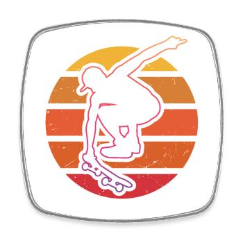 Skateboarder - Square fridge magnet - white - Front