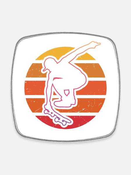 Skateboarder - Square fridge magnet - white