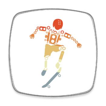 Skateboarder - Square fridge magnet - white - Front
