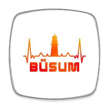 Büsum Leuchtturm Design / Geschenkidee - Viereckiger Kühlschrankmagnet - Weiß - Vorne