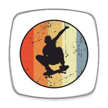 Skateboarden - Viereckiger Kühlschrankmagnet - Weiß - Vorne