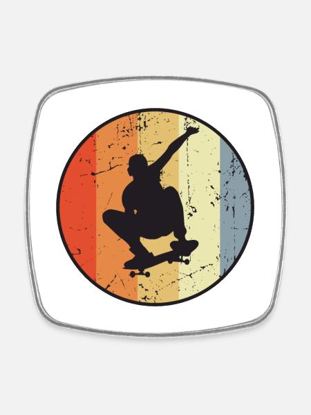 Skateboarding - Square fridge magnet - white