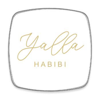 Yalla Habibi Arabisch Muslim Schatz Islam Geschenk - Viereckiger Kühlschrankmagnet - Weiß - Vorne