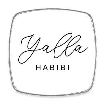 Yalla Habibi Arabisch Muslim Schatz Islam Geschenk - Viereckiger Kühlschrankmagnet - Weiß - Vorne