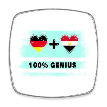 Deutschland und Ägypten 100% Genial / Geschenk - Viereckiger Kühlschrankmagnet - Weiß - Vorne