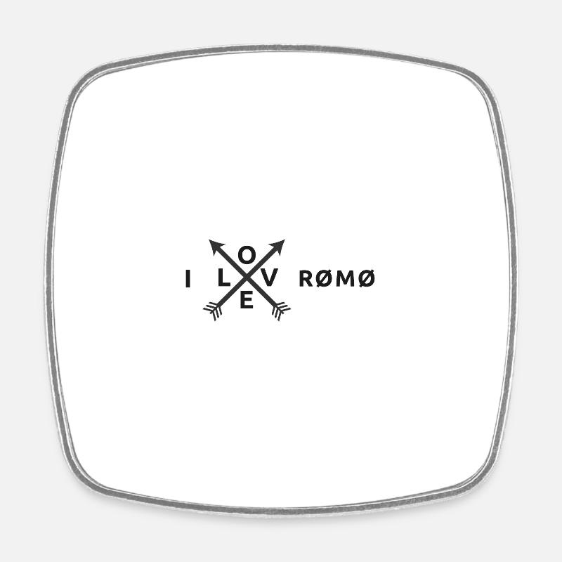Römö flèche croisée logo marque Römö - Magnet carré - blanc