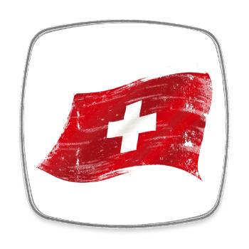 Flagge Schweiz, Drapeau suisse, Bandiera svizzera - Viereckiger Kühlschrankmagnet - Weiß - Vorne