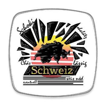 Wilde schweiz - Viereckiger Kühlschrankmagnet - Weiß - Vorne
