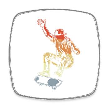 Skateboarding - Viereckiger Kühlschrankmagnet - Weiß - Vorne