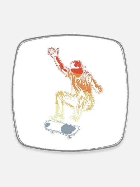 Skateboarding - Square fridge magnet - white