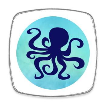 Octopus Octopus Octopus Sea Ocean Summer - Square fridge magnet - white - Front