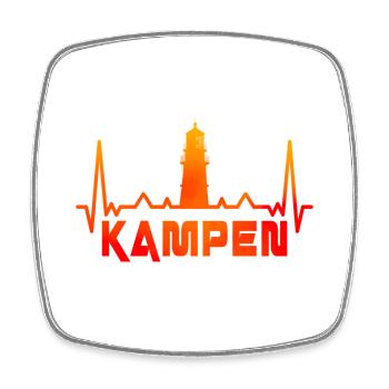 Kampen Leuchtturm Design / Geschenkidee - Viereckiger Kühlschrankmagnet - Weiß - Vorne