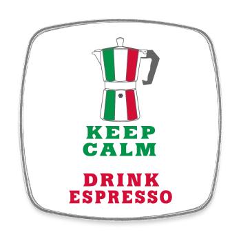 Keep Calm and Drink Espresso design / idée cadeau - Magnet carré - blanc - Devant