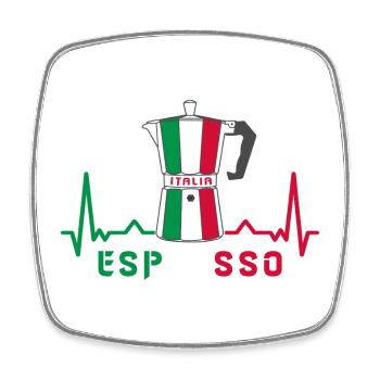 Heart rate espresso design / gift idea - Square fridge magnet - white - Front