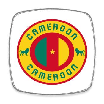 Kamerun Vintage Kreis / Geschenkidee - Viereckiger Kühlschrankmagnet - Weiß - Vorne