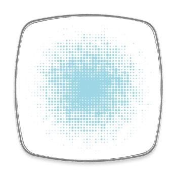 dotted round background light blue - Square fridge magnet - white - Front