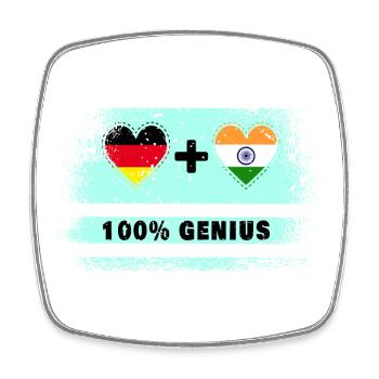 Germany and India 100% awesome / gift - Square fridge magnet - white - Front