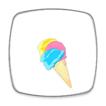 Ice cream cone ice cream cone soft ice cream waffle blasting - Square fridge magnet - white - Front