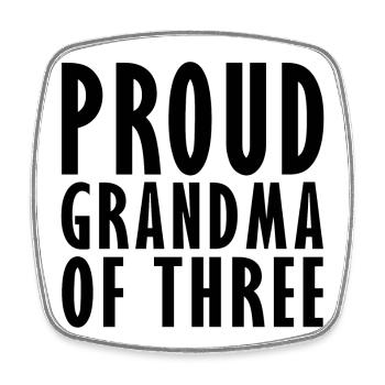 Proud Grandma Of 3 - Square fridge magnet - white - Front