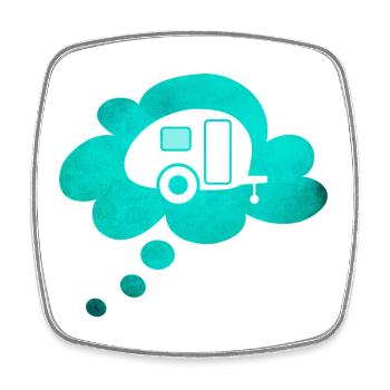 Caravan Wolke Traum Wohnwagen Campingplatz Fan - Viereckiger Kühlschrankmagnet - Weiß - Vorne