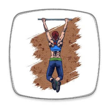 Pull Up Gym Workout Training Sport Gym - Square fridge magnet - white - Front