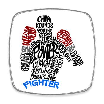 Boxe Fitness Training Workout Gym Motivation Sport - Magnet carré - blanc - Devant