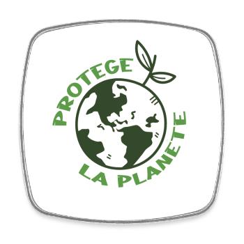 Ecological Awakening - Let's Protect Planet Earth - Square fridge magnet - white - Front