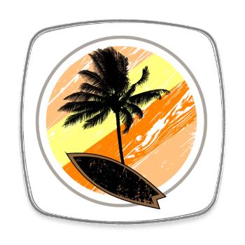 Beach Surf Sun - Magnet carré - blanc - Devant