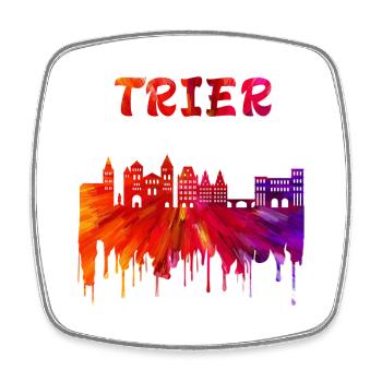 Trier Syline design / gift idea - Square fridge magnet - white - Front