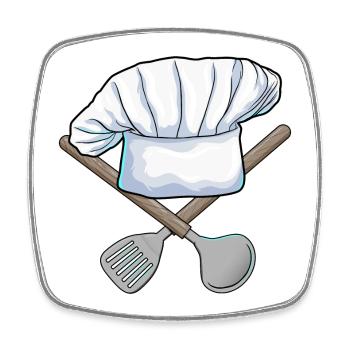 Cuisine de Chef’s Hat - Magnet carré - blanc - Devant