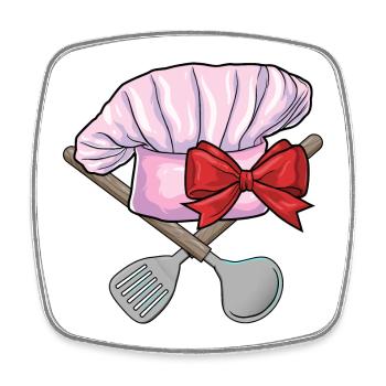 Cuisine de Chef’s Hat - Magnet carré - blanc - Devant