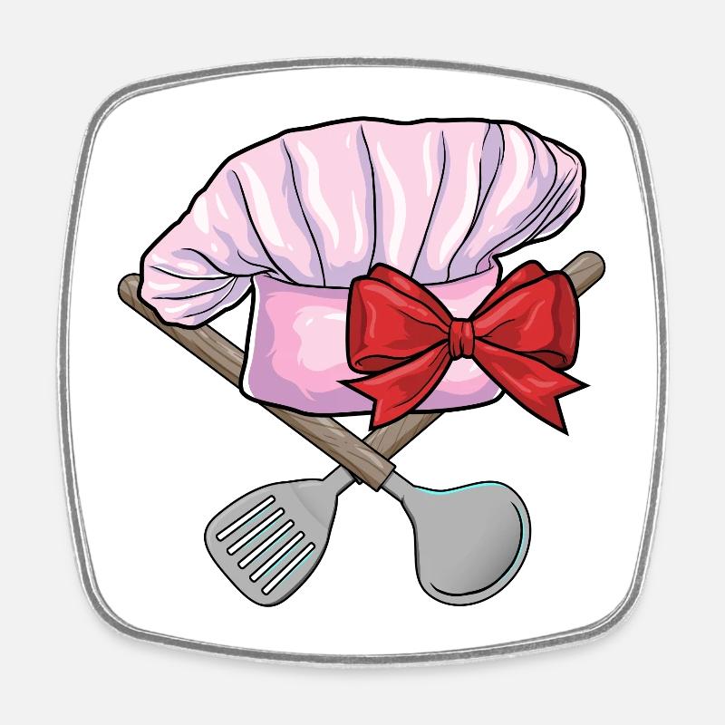 Cuisine du chapeau de chef - Magnet carré - blanc