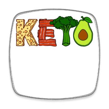 Healthy Eating Diet Ketogen Vegetarian Vegan - Square fridge magnet - white - Front