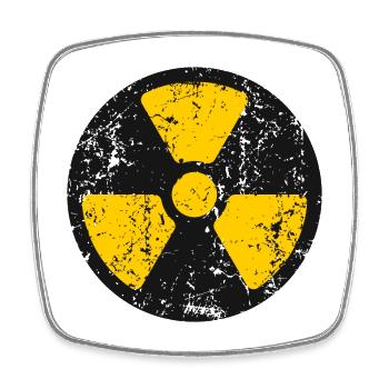 Strahlungs-Grunge-Ikon Nuklearwarnsymbol - Viereckiger Kühlschrankmagnet - Weiß - Vorne