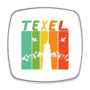 Texel Leuchtturm Design / Geschenk - Viereckiger Kühlschrankmagnet - Weiß - Vorne