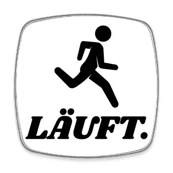 Läuft Laufen Statement Rennen Joggen Lustig Sport - Viereckiger Kühlschrankmagnet - Weiß - Vorne