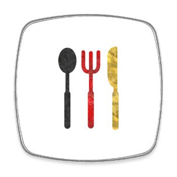 BlackRedGold - Square fridge magnet - white - Front