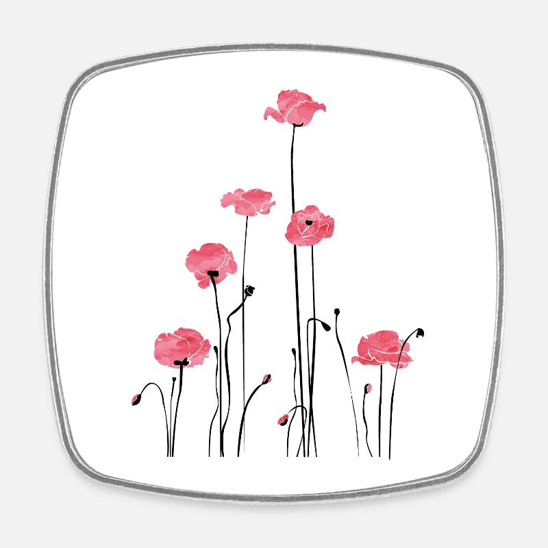 Coquelicots aquarelle pour la mode féminine - Magnet carré - blanc