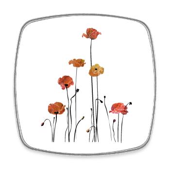 Mohnblume Klatschmohn - Viereckiger Kühlschrankmagnet - Weiß - Vorne