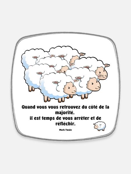 Les moutons de la majorité... - Magnet carré - blanc