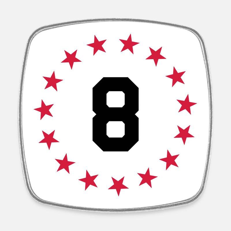 Chiffre 8 - Magnet carré - blanc