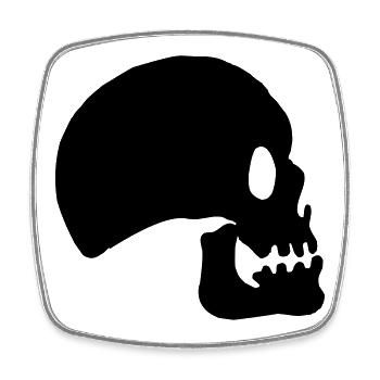 Totenkopf oder Totenkopf für eine Flagge. - Viereckiger Kühlschrankmagnet - Weiß - Vorne