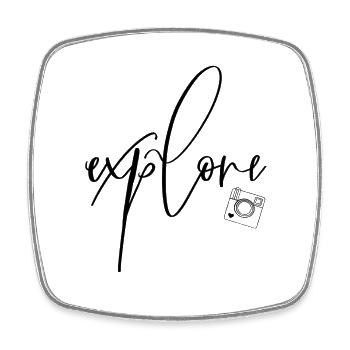  Explore Retro Camera Lineart Tee - Square fridge magnet - white - Front