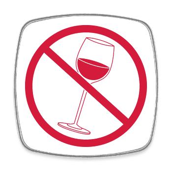 Forbidden sign wine - Square fridge magnet - white - Front